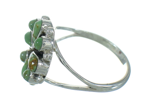 Turquoise Southwestern Genuine Sterling Silver Ring Size 7 YX86992